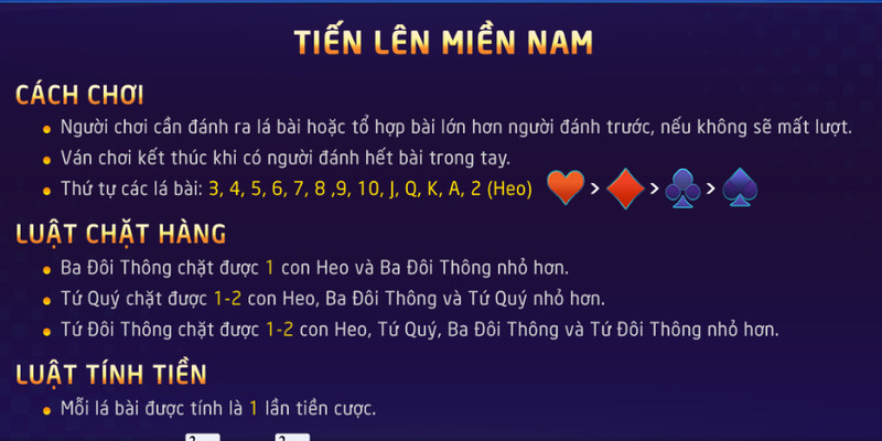 Tiến Lên Miền Nam WINVN 2 Luật chơi game bài rất đơn giản dễ tiếp cận