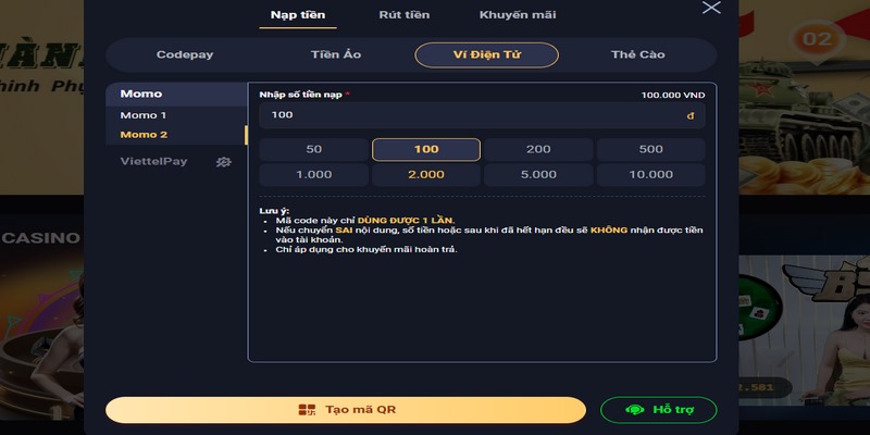 Hướng dẫn các cách nạp tiền nhanh chóng tại WINVN 2 Sử dụng ví điện tử lên vốn cho tài khoản WINVN SA dễ dàng